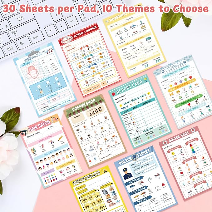 TICIAGA Kids Pretend Play Notepads - Image 2