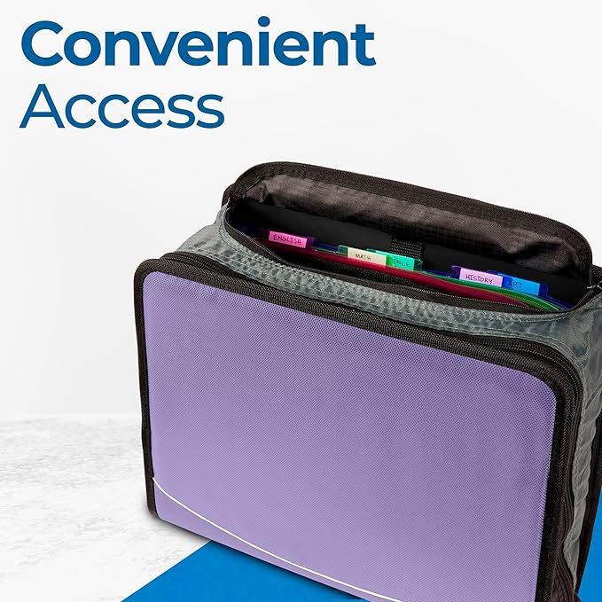 Case-it Mighty Zip Tab School Zipper Binder | 3-Inch O-Rings, 600-Sheet Capacity - Image 6