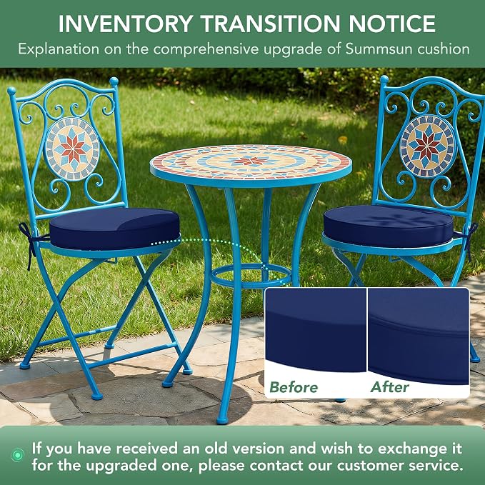 Summsun Outdoor Bistro Chair Cushions Set of 4 - Image 9
