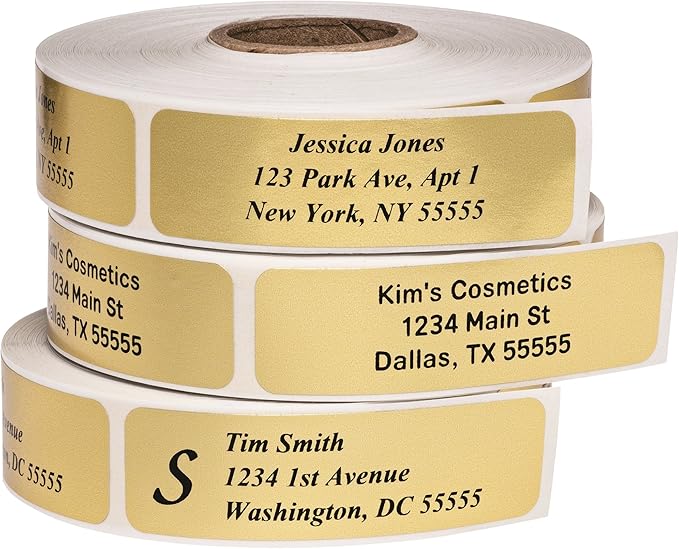 Return Address Labels - Roll of 500 Personalized Labels (Gold)-DeskLoop Office