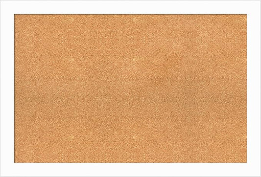 Amanti Art Natural Cork Board for Wall, 25x37 Vision Board with White Frame, Large Corkboard Office Decor for Home Organization, Casual Corkboard Pinboard to Display Items for Home Organization in-DeskLoop Office