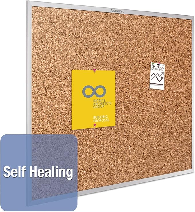 Quartet Standard Aluminum Frame Cork Bulletin Board, 60” x 36” (2305)-DeskLoop Office