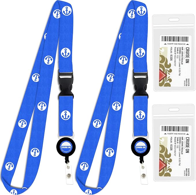 Cruise On Cruise Lanyard for Ship Cards – 2-Pack Retractable Badge & Waterproof by CruiseOn