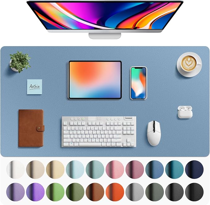 Aothia Faux Leather Desk Mat by AothiaSimpleNaturalUnique