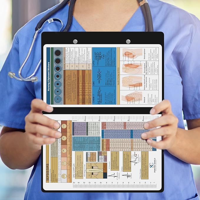 Nursing Clipboard with Nursing and Medical Edition Cheat Sheets Nursing School - Image 5