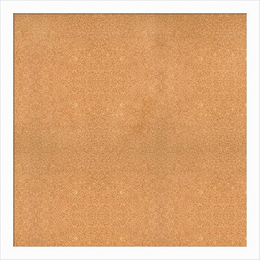 Amanti Art Natural Cork Board for Wall, 39x39 Vision Board with White Frame, Oversize Corkboard Office Decor for Home Organization, Casual Corkboard Pinboard to Display Items for Home Organization in-DeskLoop Office