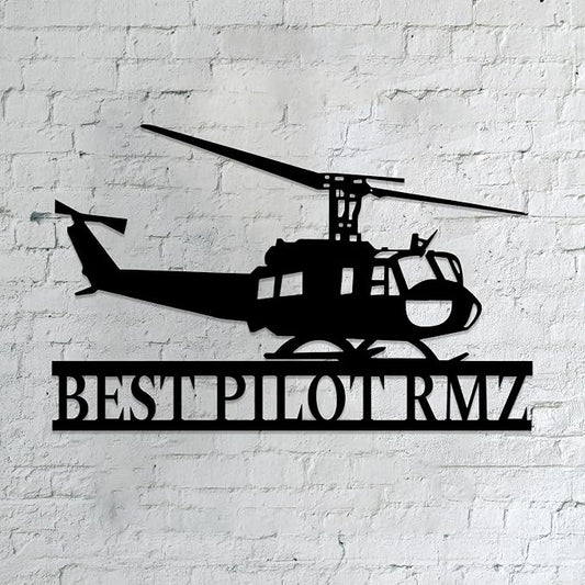 Personalized Metal Airplane Wall Art, Airplane Name Sign, Customized Pilot Name by Unknown