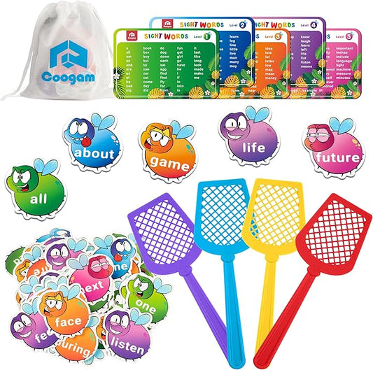 Coogam Sight Words Learning Game, Dolch Word Literacy Flash Cards Reading Phonic Toy with 400 Fry Sight Words List, Educational Montessori Toy Game for 3 4 5 Year Old Kids