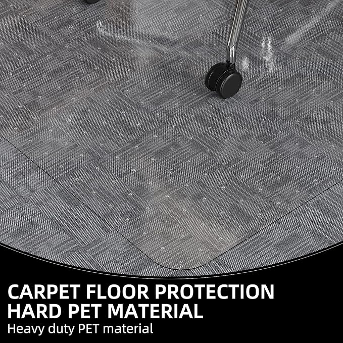 Office Chair Mat for Carpet, 32x48 Heavy Duty Clear Plastic Rolling Chair Mat - Image 4