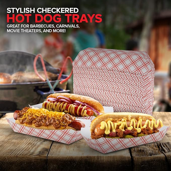 Checkered Food Trays 250 Pack Retro Red & White Grease Resistant Recyclable - Image 7