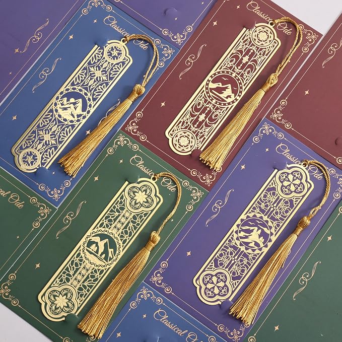 4 Pieces Metal Bookmarks with Tassel Big Size, Bookmark - Image 3