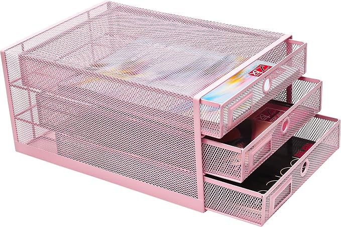 EXERZ Paper Sorter 3 Drawer Wire Mesh A4 / Desk Multifunctional Desk - Image 3