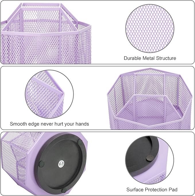 Exerz Desk Organiser/Mesh Desk Tidy Candy/Pen Holder/Multifunctional Organiser 360 Rotating-DeskLoop Office