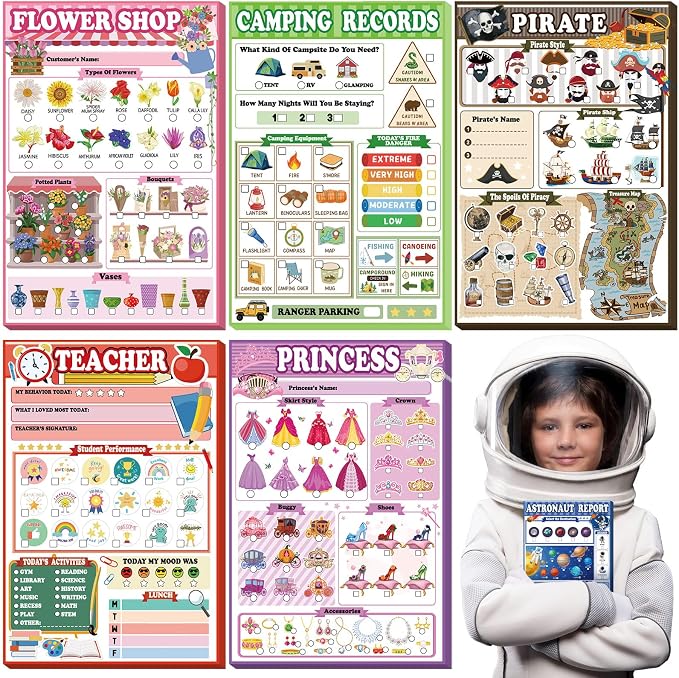 Eaasty Kids Pretend Play Notepads 4 x 6 Inch Pads by Eaasty