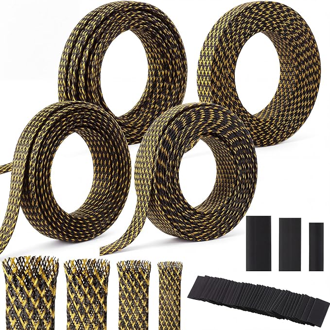 Tatuo 151 ft Expandable Braided Cable Sleeve Multi Size Braided Wire Sleeve by Tatuo