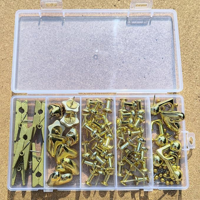 150 PCS Cute Gold Push Pins Set Metal Thumb Tacks Decorative Push Pins - Image 7