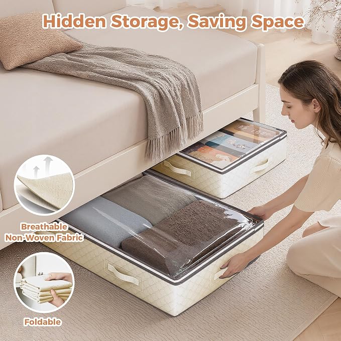 90L Under Bed Storage Containers, Underbed Toy Organizers and Clothing Storage - Image 6