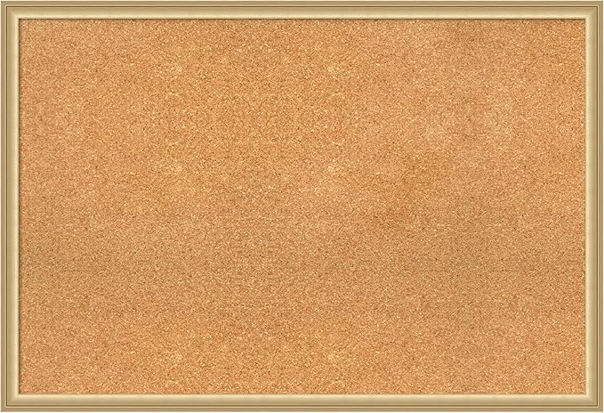 Amanti Art Natural Cork Board for Wall, 26x38 Vision Board with Gold Frame, Large Corkboard Office Decor for Home Organization, Casual Corkboard Pinboard to display items for home organization-DeskLoop Office