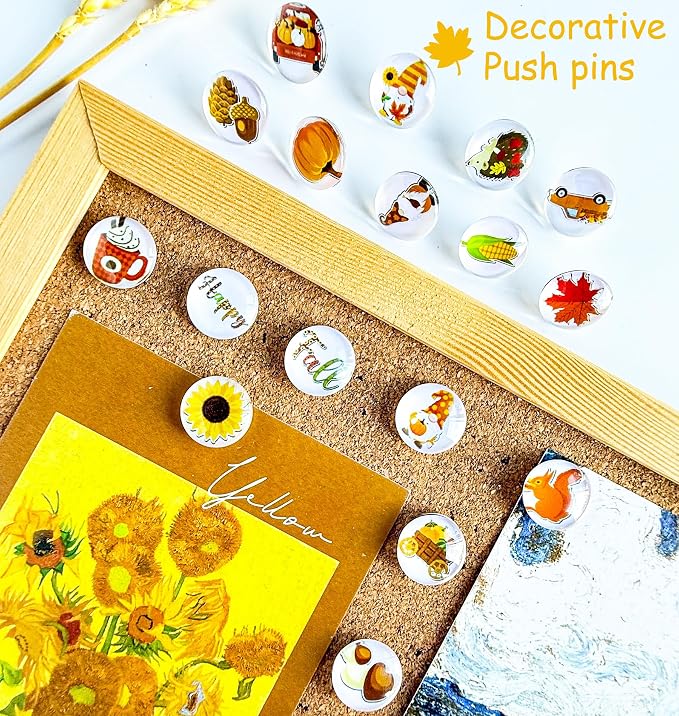 Thumb Tacks 24Pcs Thanksgiving Decorative Pushpins - Image 2