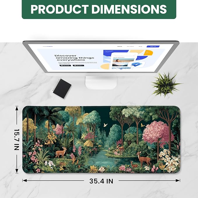 Aesthetic Desk Mat, Cute Enchanted Forest Desk Pad Protector - Image 2