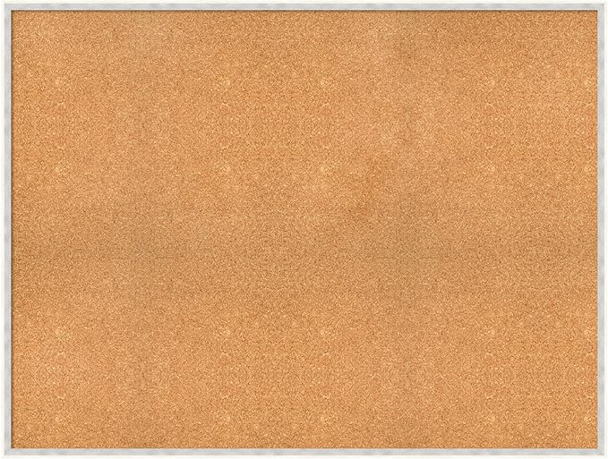 Amanti Art Natural Cork Board for Wall, 37x49 Vision Board with White Frame, Oversize Corkboard Office Decor for Home Organization, Modern Corkboard Pinboard to Display Items for Home Organization in-DeskLoop Office