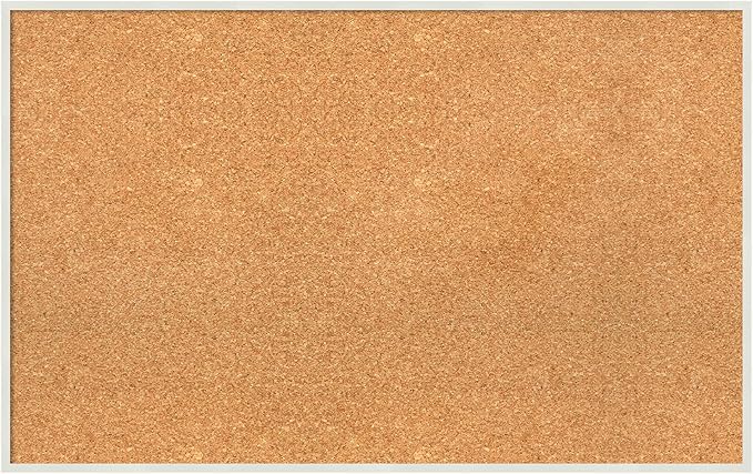 Amanti Art Natural Cork Board for Wall, 21x33 Vision Board with White Frame, Large Corkboard Office Decor for Home Organization, Modern Corkboard Pinboard to Display Items for Home Organization in-DeskLoop Office