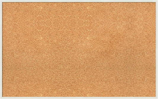Amanti Art Natural Cork Board for Wall, 21x33 Vision Board with White Frame, Large Corkboard Office Decor for Home Organization, Modern Corkboard Pinboard to Display Items for Home Organization in-DeskLoop Office