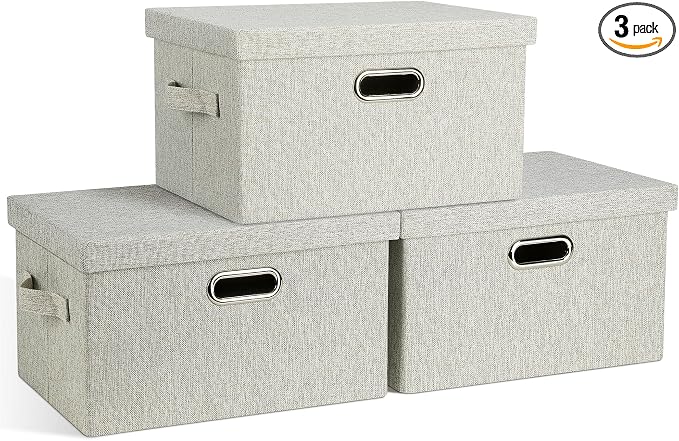 Graciadeco Medium 15" 21 Quart Collapsible Stackable Storage Bins by GraciadecoStorage