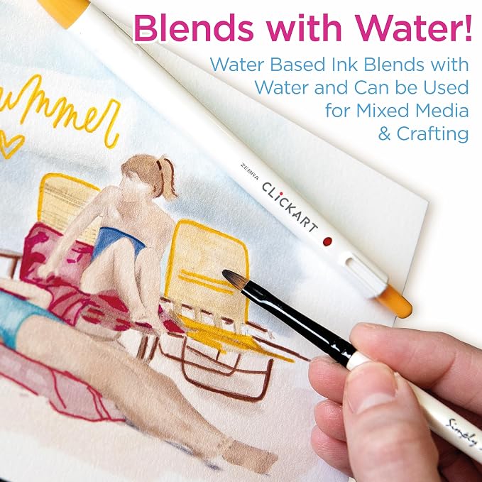 Zebra Pen Mildliner Dual-Tip Highlighters and 2 CLiCKART Markers, No Bleed - Image 7