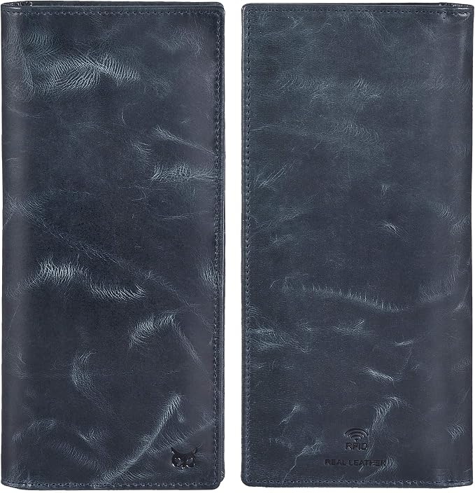 Long Wallet for Men Women Real Leather Bifold RFID Stylish Slim Handmade 2 ID - Image 5