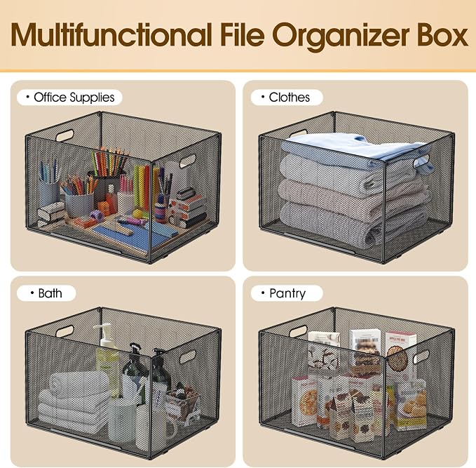 MaxGear Hanging File Organizer Box, Letter Size File Folder Organizer, 2 Pack | - Image 4