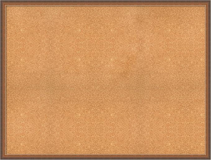 Amanti Art Natural Cork Board for Wall, 38x50 Vision Board with Bronze Frame, Oversize Corkboard Office Decor for Home Organization, Modern Corkboard Pinboard to Display Items for Home Organization-DeskLoop Office