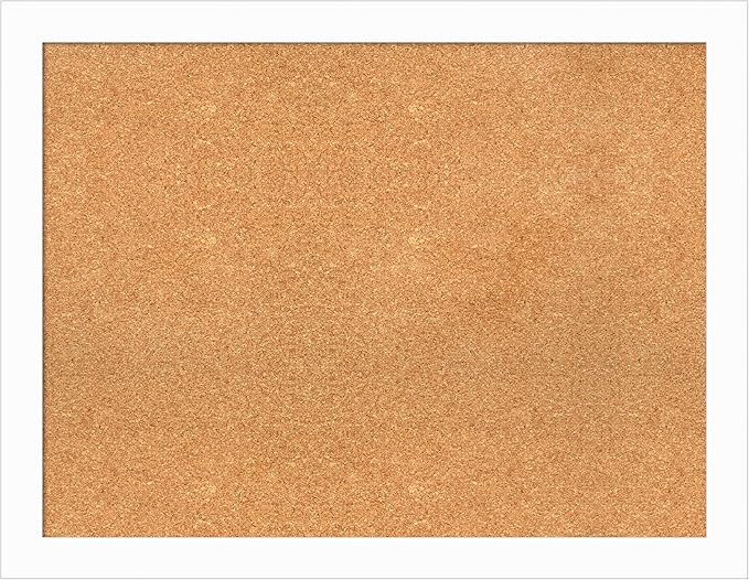 Amanti Art Natural Cork Board for Wall, 27x35 Vision Board with White Frame, Large Corkboard Office Decor for Home Organization, Casual Corkboard Pinboard to Display Items for Home Organization in-DeskLoop Office