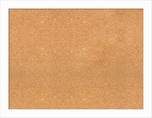 Amanti Art Natural Cork Board for Wall, 27x35 Vision Board with White Frame, Large Corkboard Office Decor for Home Organization, Casual Corkboard Pinboard to Display Items for Home Organization in-DeskLoop Office