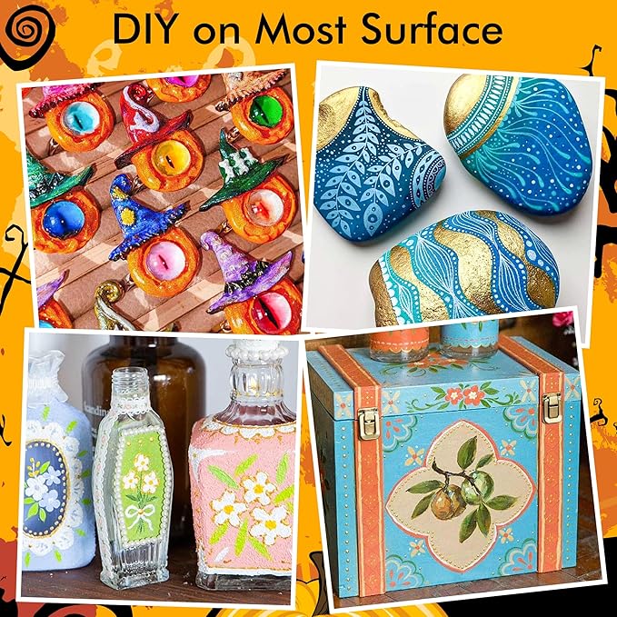 28 Metallic Colors Dual Tip Acrylic Paint Markers, Brush Tip and Fine Tip Acrylic Paint Pens for Rock Painting, Ceramic, Wood, Canvas, Plastic, Glass, Stone, Calligraphy, Card Making, DIY Crafts-DeskLoop Office