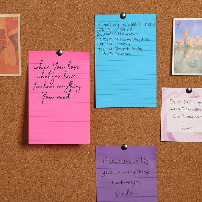 Mr. Pen- Lined Sticky Notes, 6 Pads, 60 Sheets/Pad, Vibrant Color | Sticky Notes - Image 7