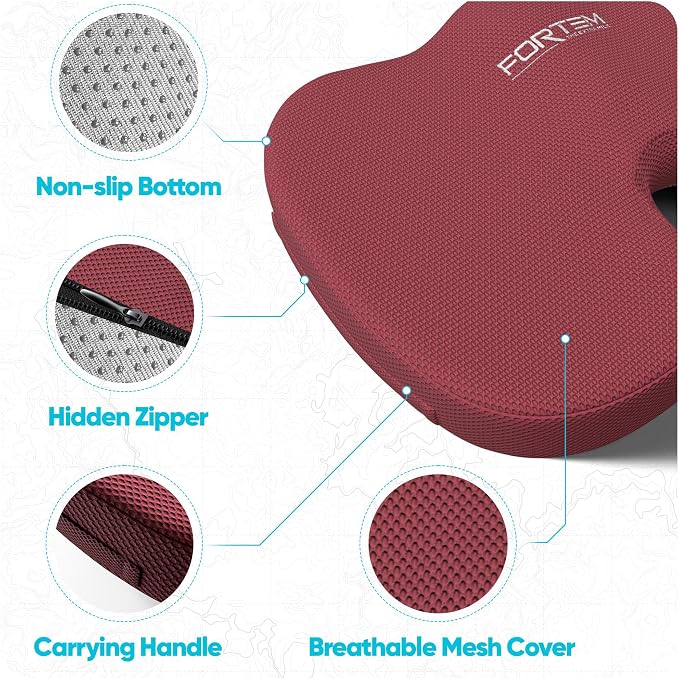FORTEM Seat Cushion, Office Chair Cushion, Memory Foam Car Seat Cushions - Image 5