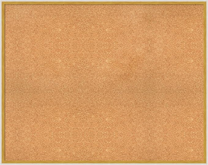 Amanti Art Natural Cork Board for Wall, 31x39 Vision Board with White Frame, X-Large Corkboard Office Decor for Home Organization, Modern Corkboard Pinboard to Display Items for Home Organization in-DeskLoop Office