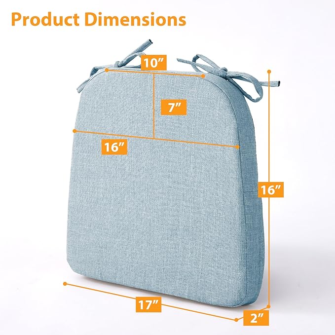 Ruqmuis Chair Cushions for Dining Chairs, D-Shaped Chair Pads - Image 3