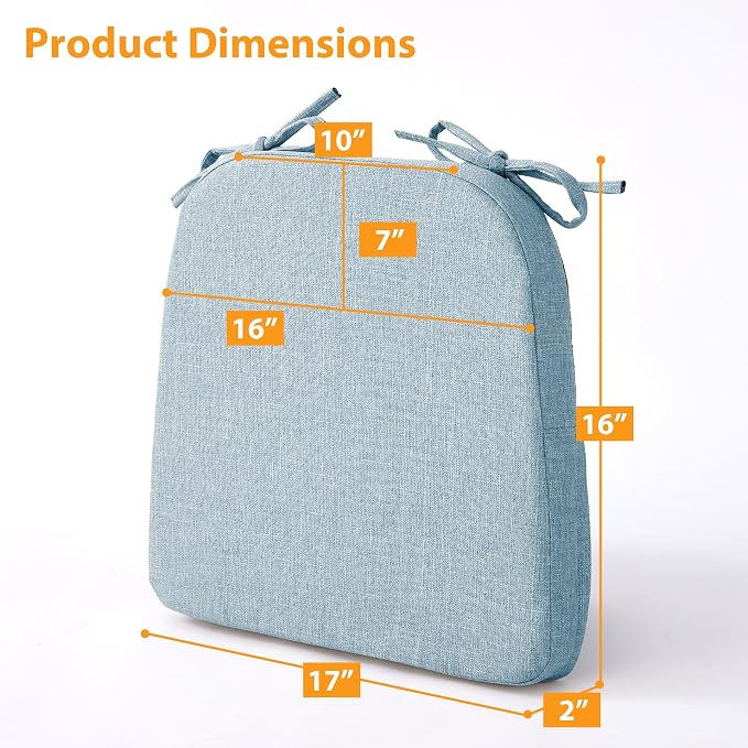 Ruqmuis Chair Cushions for Dining Chairs, D-Shaped Chair Pads - Image 3