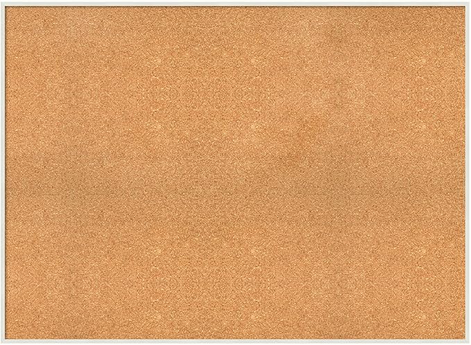 Amanti Art Natural Cork Board for Wall, 33x45 Vision Board with White Frame, Oversize Corkboard Office Decor for Home Organization, Modern Corkboard Pinboard to Display Items for Home Organization in-DeskLoop Office