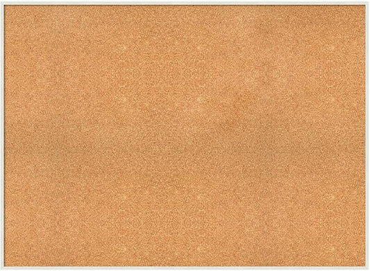 Amanti Art Natural Cork Board for Wall, 33x45 Vision Board with White Frame, Oversize Corkboard Office Decor for Home Organization, Modern Corkboard Pinboard to Display Items for Home Organization in-DeskLoop Office
