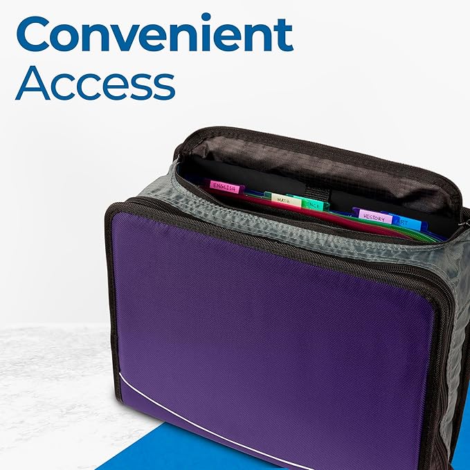Case-it Mighty Zip Tab School Zipper Binder | 3-Inch O-Rings, 600-Sheet Capacity - Image 6
