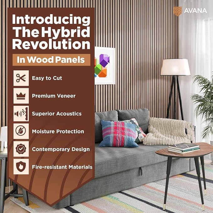 Avana Acoustic Wood Wall Panels – 94.4 X 12.6 Inch White Oak Acoustic Panels 2 - Image 2
