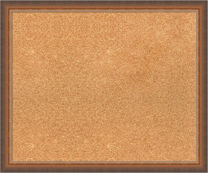 Amanti Art Natural Cork Board for Wall, 20x24 Vision Board with Bronze Frame, Medium Corkboard Office Decor for Home Organization, Modern Corkboard Pinboard to Display Items for Home Organization in-DeskLoop Office