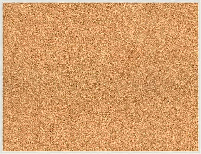 Amanti Art Natural Cork Board for Wall, 27x35 Vision Board with White Frame, Large Corkboard Office Decor for Home Organization, Modern Corkboard Pinboard to Display Items for Home Organization in-DeskLoop Office