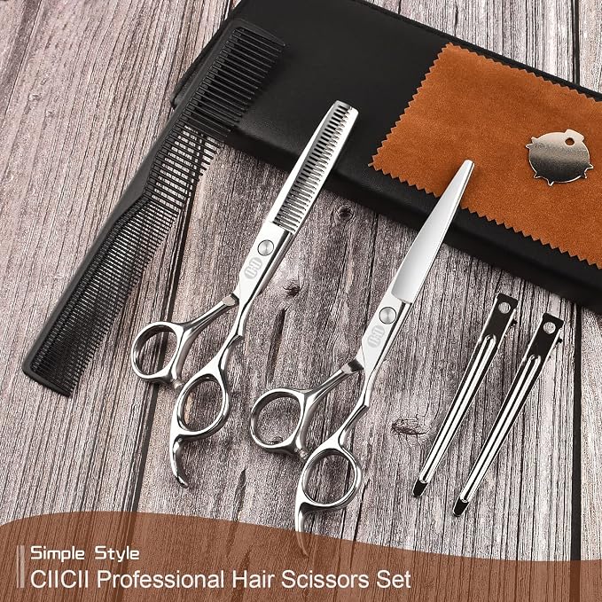 CIICII Hair Cutting Scissors Shears Kit, Professional Barber Haircut Scissors - Image 8