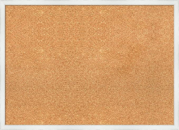 Amanti Art Natural Cork Board for Wall, 21x29 Vision Board with White Frame, Medium Corkboard Office Decor for Home Organization, Country Rustic Corkboard Pinboard to Display Items for Home-DeskLoop Office