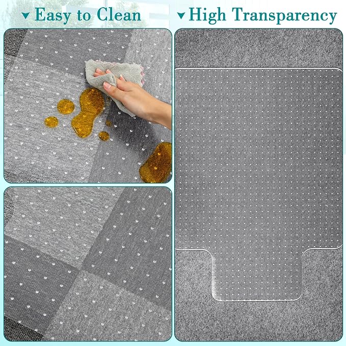 BesWin Office Chair Mat for Carpets, Heavy Duty Computer Desk Floor Mat for - Image 6