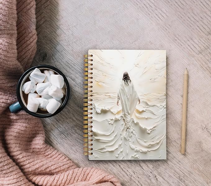 Ecezatik Jesus Christian Notebook Journal, Jesus Walking on Water Bible Notebook - Image 4